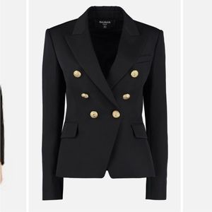 Balmain Midnight Blazer with Gold Accents